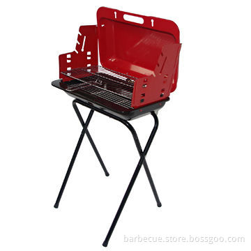 Charcoal grill, made of carbon steel, with high temperature painting body, tools box shape grill